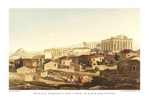 Edward Dodwell. West front of the Parthenon, 1819