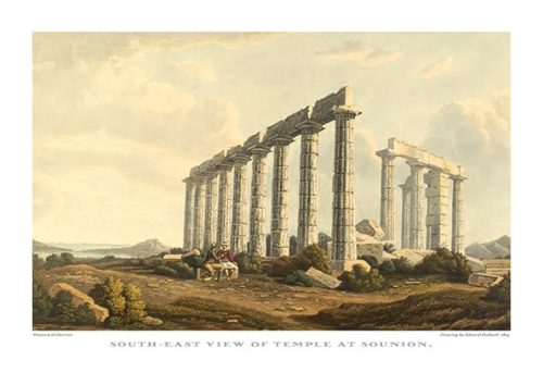 Edward Dodwell. South-east of Temple at Sounion, 1819