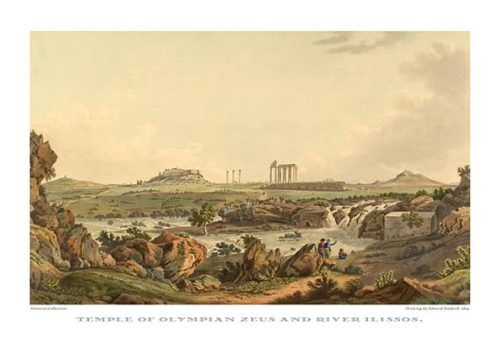 Edward Dodwell. Temple of Olympian Zeus and River Ilissos, 1819