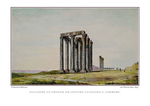 Étienne Rey. Colonnes du Temple de Jupiter OLympien à Athènes, 1843-1844