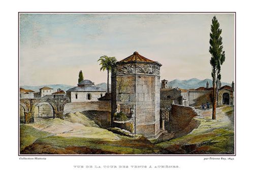 Étienne Rey. Vue de la Tour du Vents à Athènes, 1843-1844