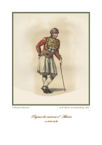 Otto Magnus von Stackelberg Paysan des environs d'Athènes en habit de fête, 1826