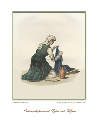 Otto Magnus von Stackelberg Costume des femmes d' Egine et de Megara, 1826