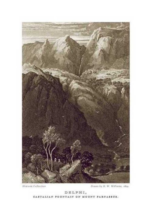 H. W. Williams. Delphi, Castalian fountain on Mount Parnassus, 1829