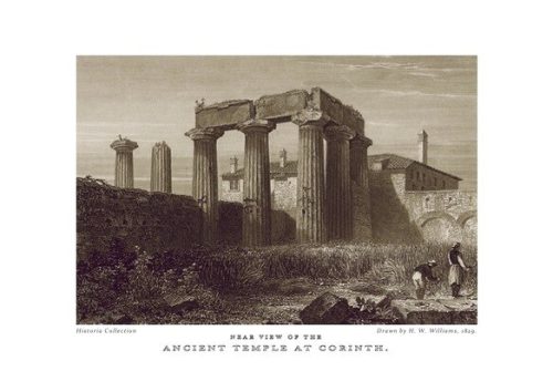 H. W. Williams. Near view of the ancient temple at Corinth, 1829