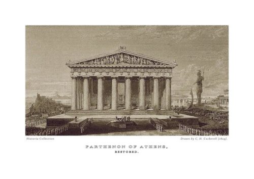 H. W. Williams. Parthenon of Athens, restored, 1829