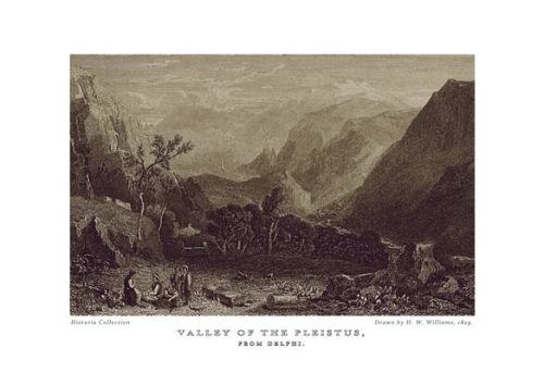 H. W. Williams. Valley of the Pleistus, from Delphi, 1829